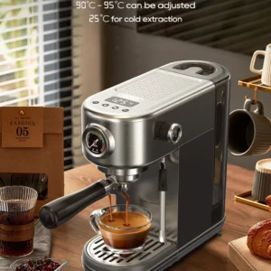 Home hiinvasif machine à café expresso semi automatique, cafetière super fine, température réglable, froid et chaud, cappuccino, w 20bar, h10b